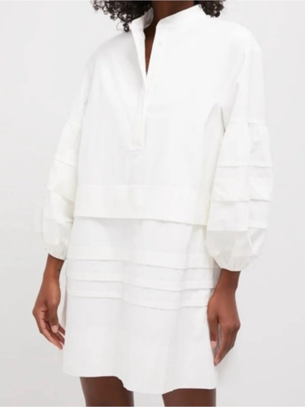 Tuckernuck Pomander White Pleated Sleeve Shift Dress